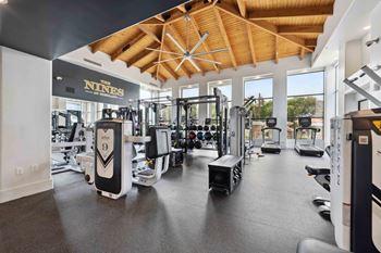 24/7 Fitness center with high-tech cardio machines